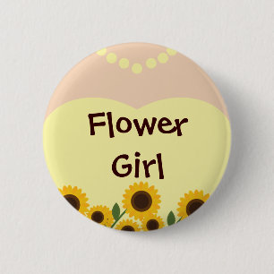 Flower Girl Sunflowers Wedding Pin