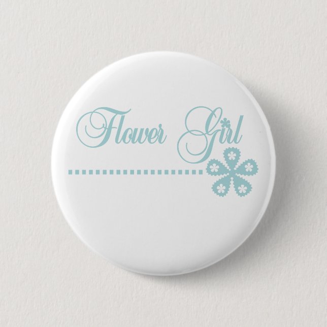 Flower Girl Teal Elegance 6 Cm Round Badge (Front)