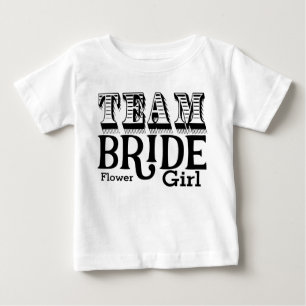 Flower Girl Team Bride Hand Lettered Black Ink Baby T-Shirt