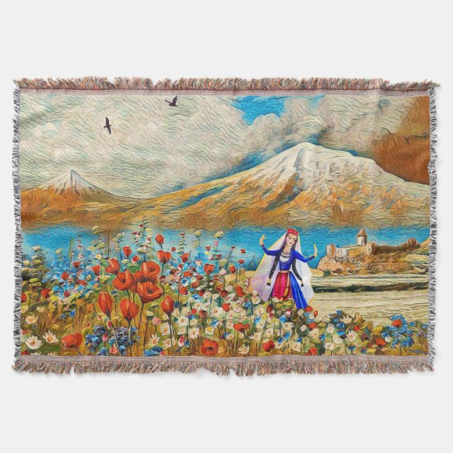 Flower Girl  Throw Blanket (Front)