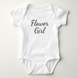 Flower Girl Typography Black on White Baby Bodysuit