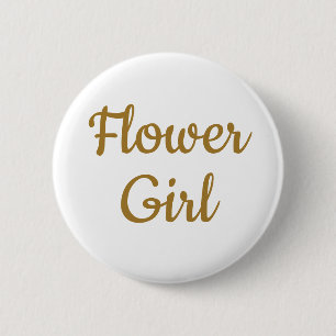 Flower girl wedding  6 cm round badge
