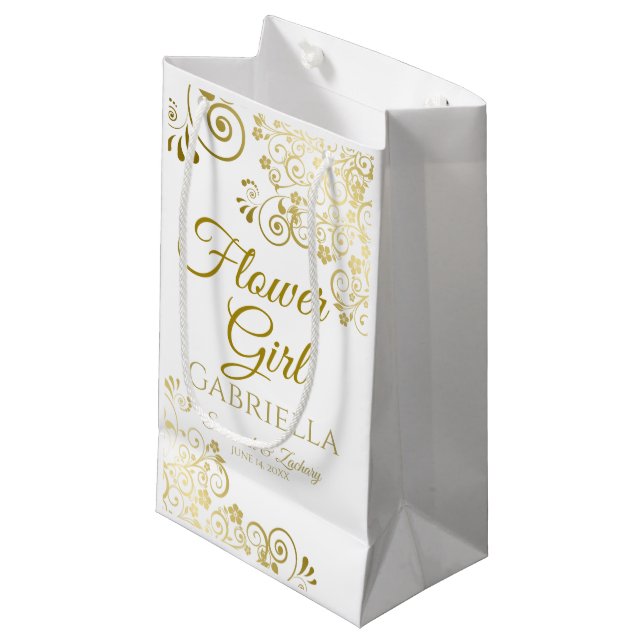 Flower Girl Wedding Gift Bag Small (Front Angled)