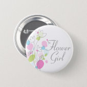 Flower girl wedding pin / button (Front & Back)