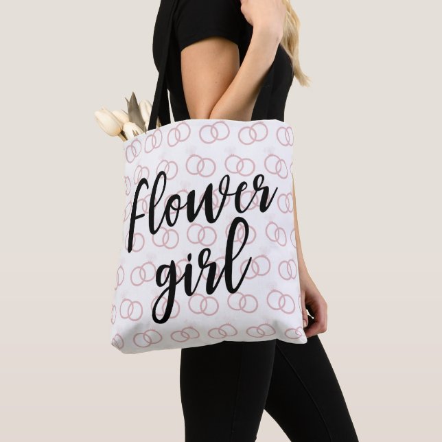 Flower Girl Wedding Ring Pattern Tote Bag (Close Up)