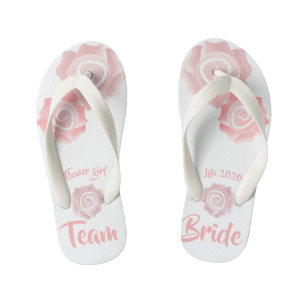 Flower Girl  wedding Rose Flip Flops