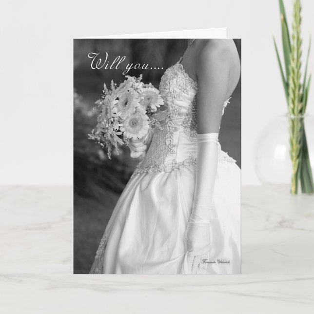 Flower Girl, will you be my Flowergirl black an Invitation (Front)