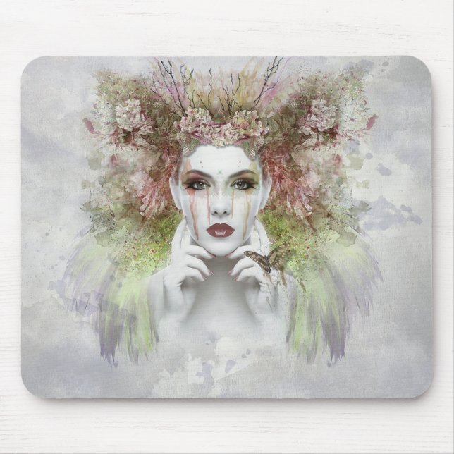Flower Girl with Butterfly Mouse Mat (Front)