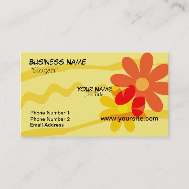 Flower/Girly Business Card Template (Front)