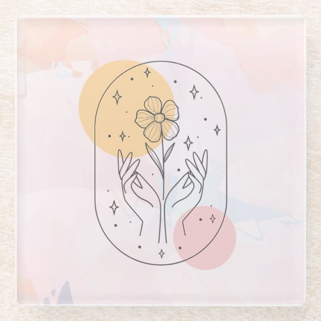 Flower Glass Coaster (Front)