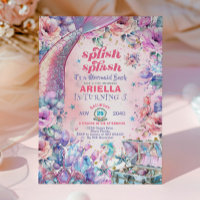 Flower Glitter Mermaid Tail 5th Birthday 