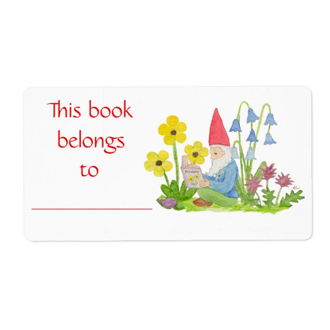 Flower Gnome book label (Front)