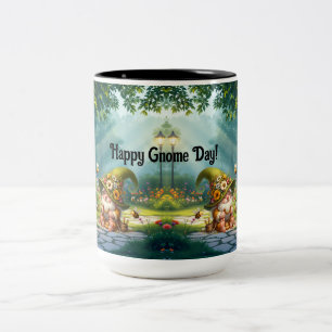 Flower Gnome Ceramic  Two-Tone Coffee Mug