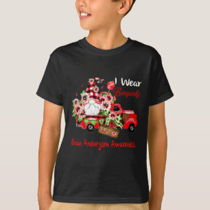 Flower Gnome Survivor Brain Aneurysm Awareness T-Shirt