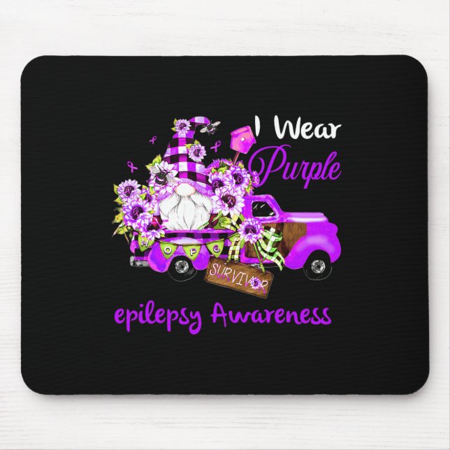 Flower Gnome Survivor Epilepsy Awareness  Mouse Mat (Front)