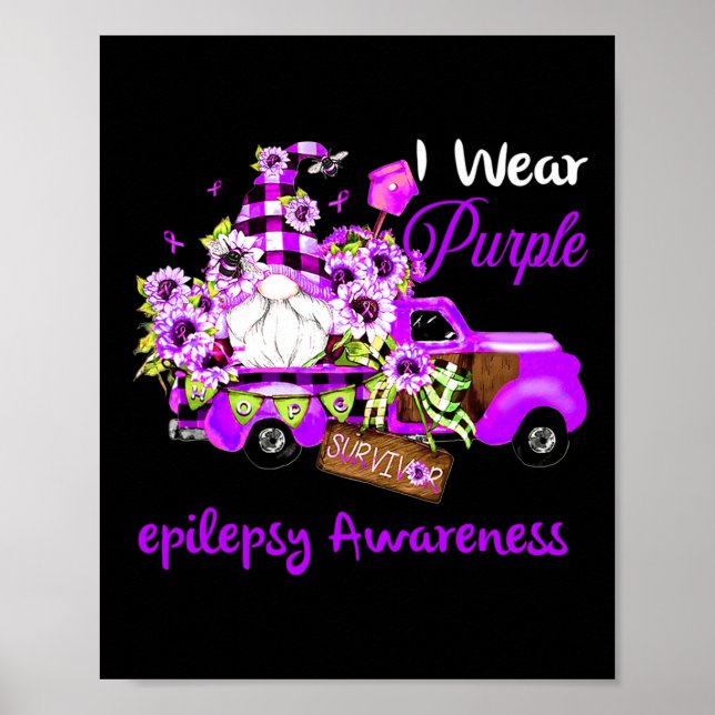 Flower Gnome Survivor Epilepsy Awareness  Poster (Front)