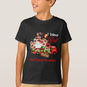 Flower Gnome Survivor Heart Disease Awareness T-Shirt