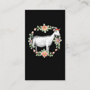 Flower Goat Girl Bandanna Animal Lover Business Card