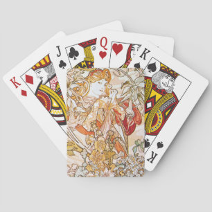 Flower Goddess Art Nouveau Playing Cards