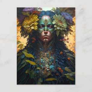 Flower Goddess Fantasy Art Postcard