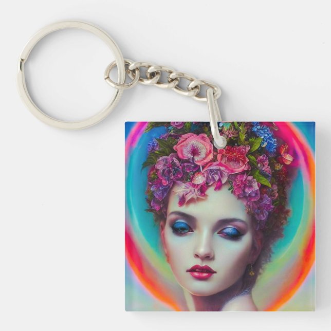 Flower Goddess  Key Ring (Front)