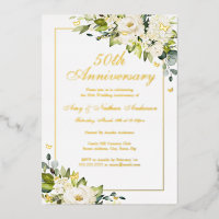 Flower Golden Butterfly 50th Wedding Anniversary 