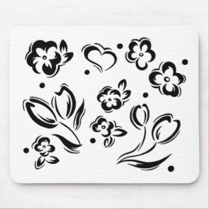Flower graphic mouse pad