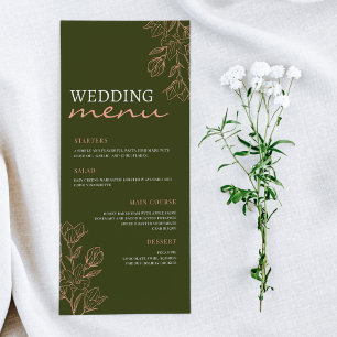 Flower Green Simple Elegance Wedding Menu