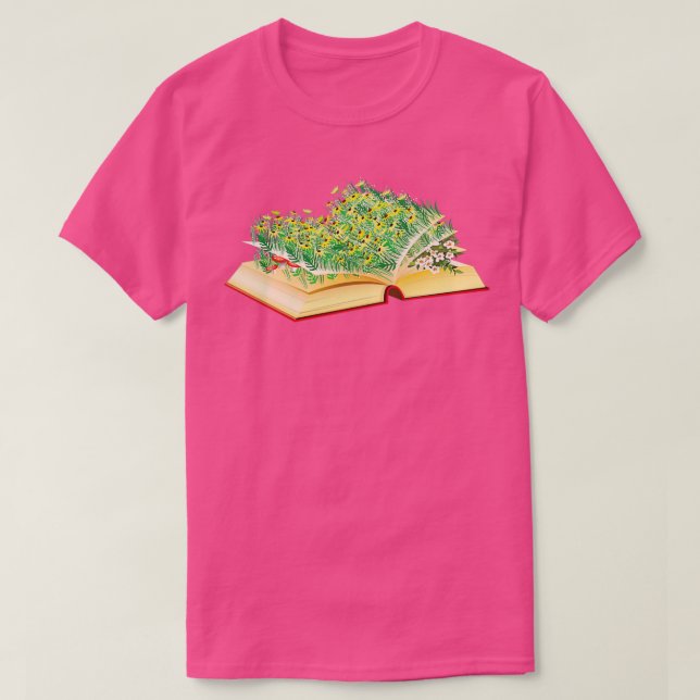 flower growing from book 4 T-Shirt (Design Front)