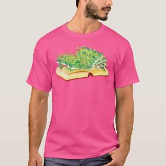 flower growing from book 4 T-Shirt