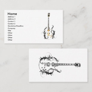 Flower guitar business card