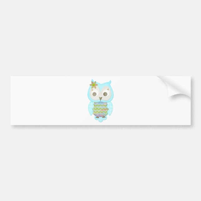 Flower Gypsy Owl Bumper Sticker (Front)