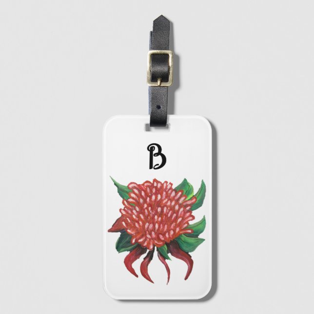 Flower Hand drawn Waratah  Luggage Tag (Front Vertical)