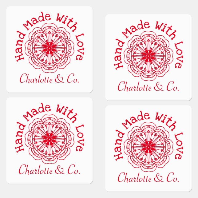 Flower Handmade With Love Product Personalised Lab (Group)