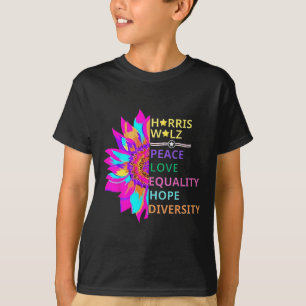 Flower Harris Wheimer 2024 Peace Love Equality Hop T-Shirt