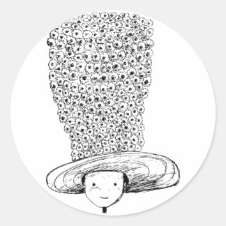 Flower Hat Classic Round Sticker