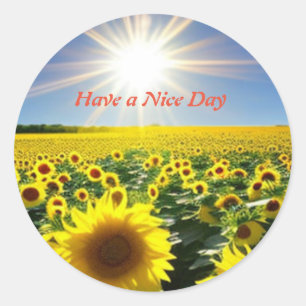 Flower Have A Nice Day Classic Round Sticker 