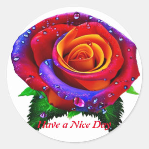 Flower Have A Nice Day Classic Round Sticker 