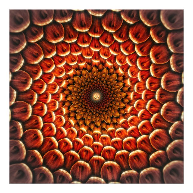 Flower Healing Mandala OM Photo Print (Front)