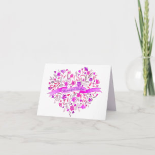 Flower heart bouquet art Mother's Day card