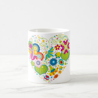 Flower heart coffee mug