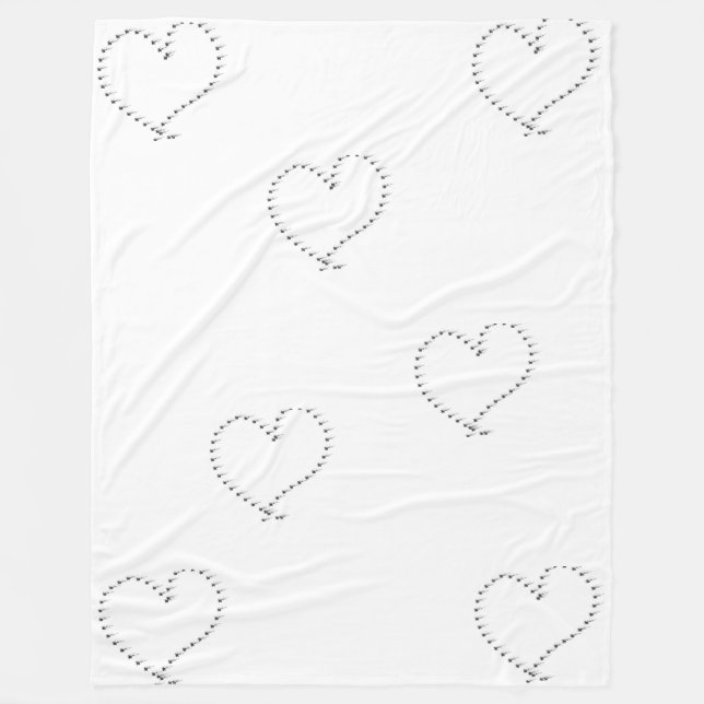 Flower Heart Fleece Blanket (Front)