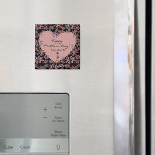 Flower Heart Happy Mother's Day Logo Social Magnet