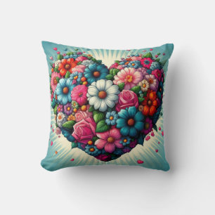 Flower heart pillow! cushion