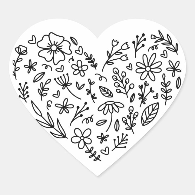 Flower Heart sticker , Flower, Wildflowers Botanic (Front)