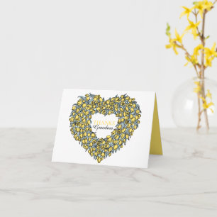 Flower heart yellow tuilp art Grandma Mother's Day Card