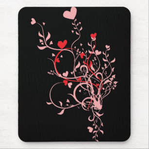 Flower Hearts Mouse Mat