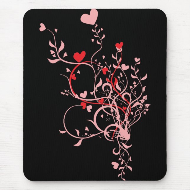 Flower Hearts Mouse Mat (Front)