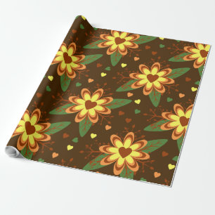 flower hearts wrapping paper