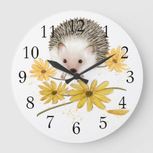 Flower Hedgehog Wall Clock